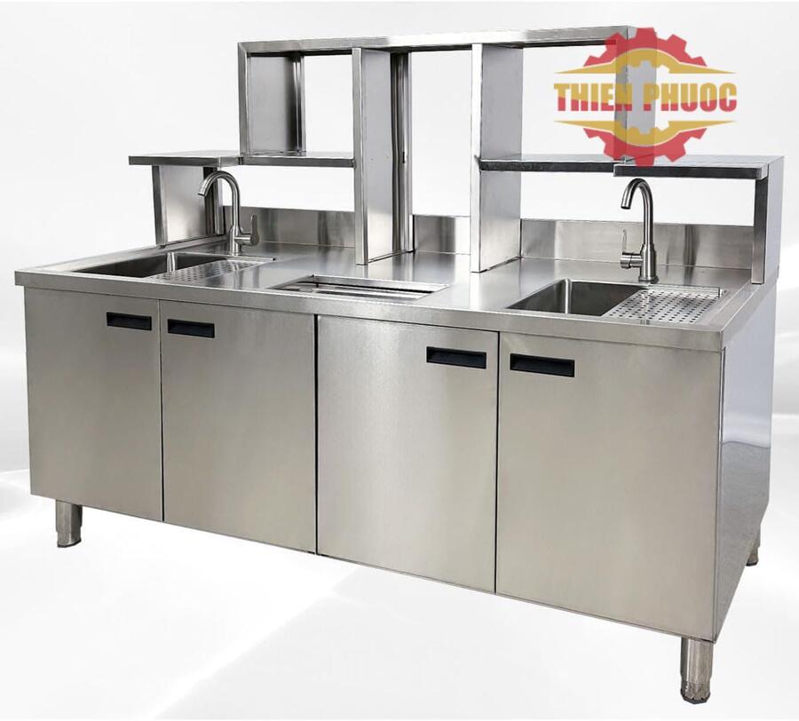 quầy pha chế trà sữa inox