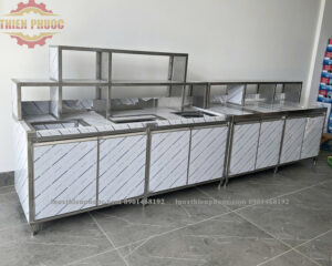 quầy pha chế trà sữa inox